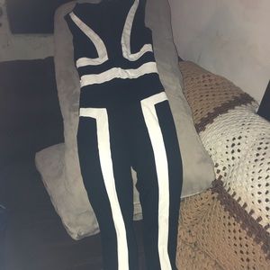 black and white jumpsuit